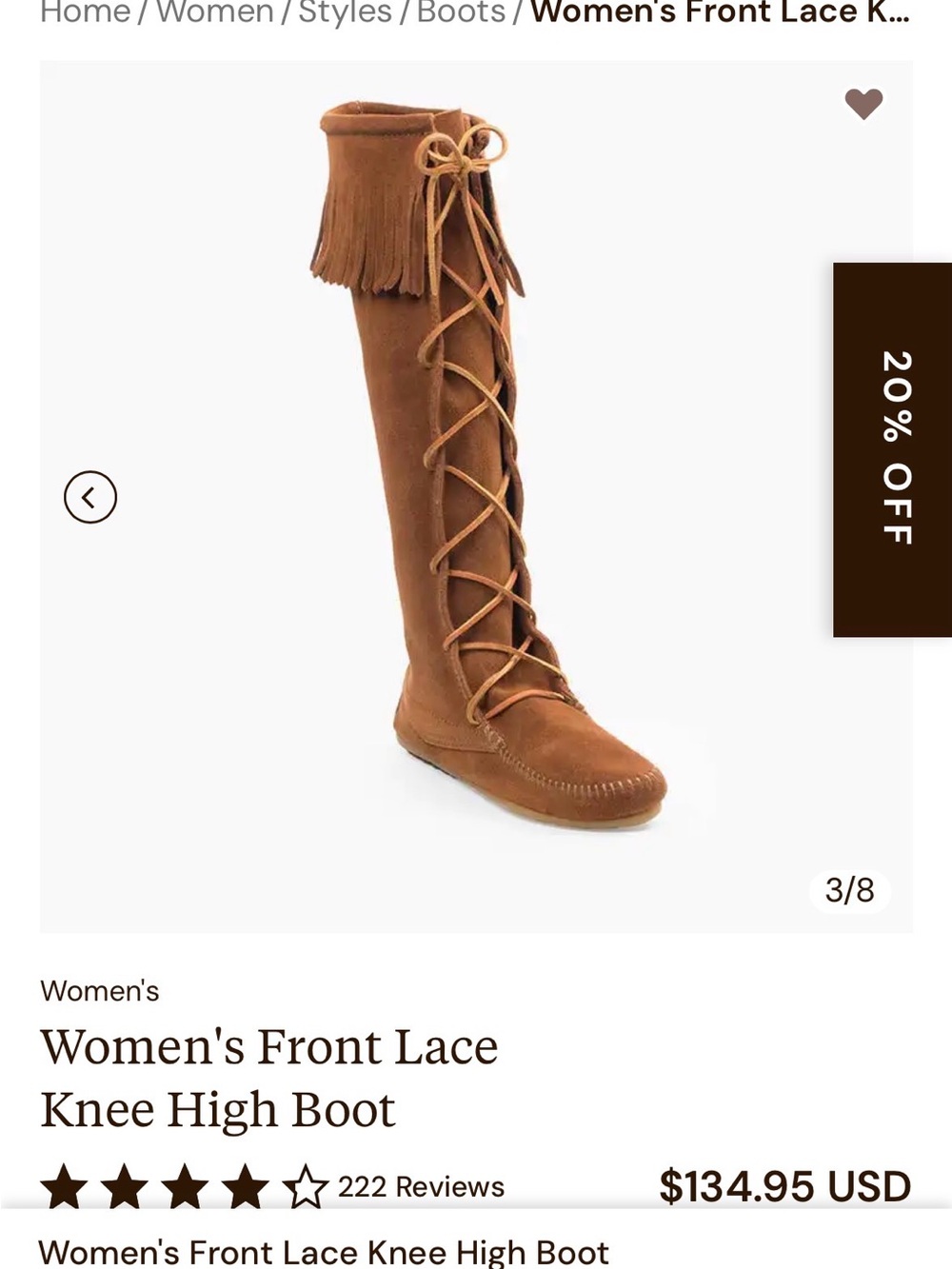 Minnetonka knee high lace moccasin boots festival burning man suede